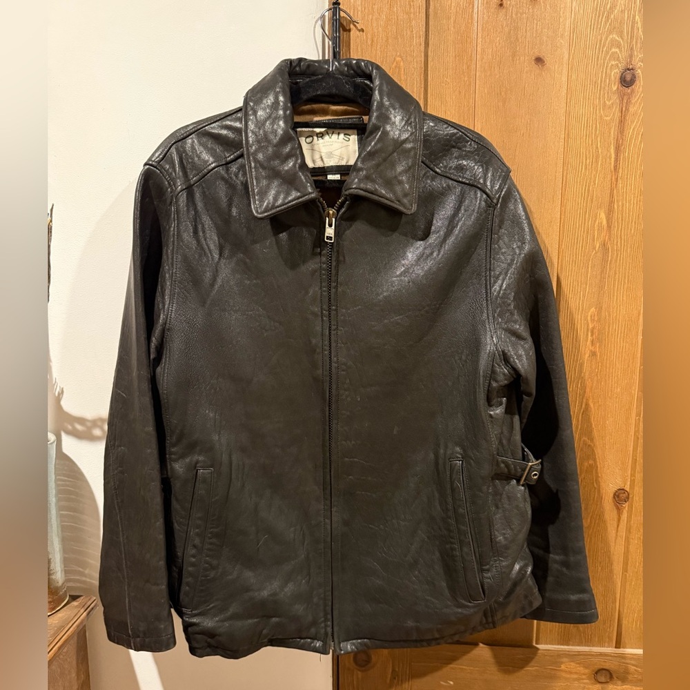 Orvis Men's Black Leather Jacket